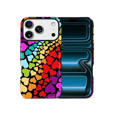Lisen Rainbow Heart Flow Dual-Layer Phone Case Compatible with Apple iPhone 17 Pro
