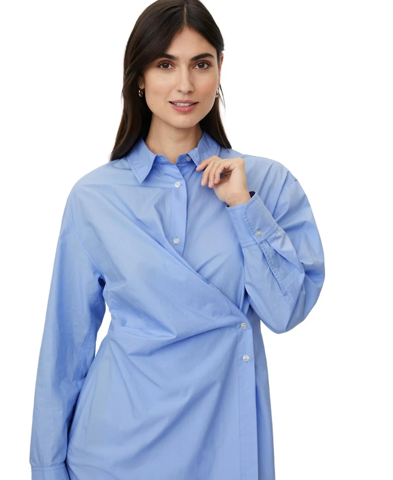 Masai Copenhagen Women's MaNeylora Long-Sleeve Wrap Midi Shirt Dress