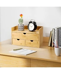 Danrong Countertop Desk Organizer With Drawers Sturdy Storage For Home Office