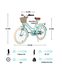 ECHTPeak 20-Inch Kids' Bike with Basket, Ages 7-10