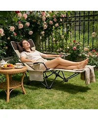 ECHTPeak Outdoor Camping Chairs Folding/Portable/Adjustable Reclining Chair(Three-Level Adjustment), Side Pockets and Cup Holder,Carry Bag