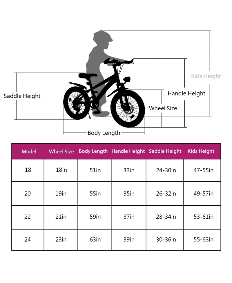 ECHTPeak 24 Inch 7-Speed Gears Dual Disc Brakes Mountain Bike, Ages 7-12