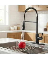 Phying Kitchen Faucet Industrial Single Handle Single Hole Pull Down Sprayer Faucet Stainless Steel Tap for Home Kitchen Fixture