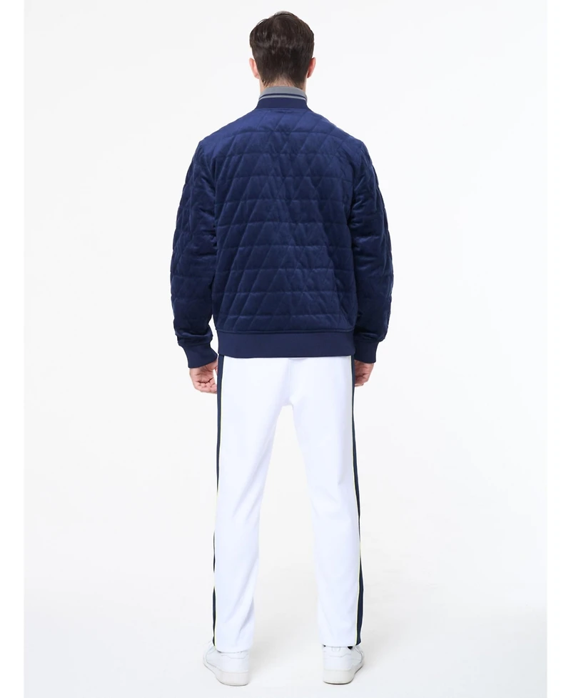 Sergio Tacchini Men's Redi Quilted Velour Bomber Jacket
