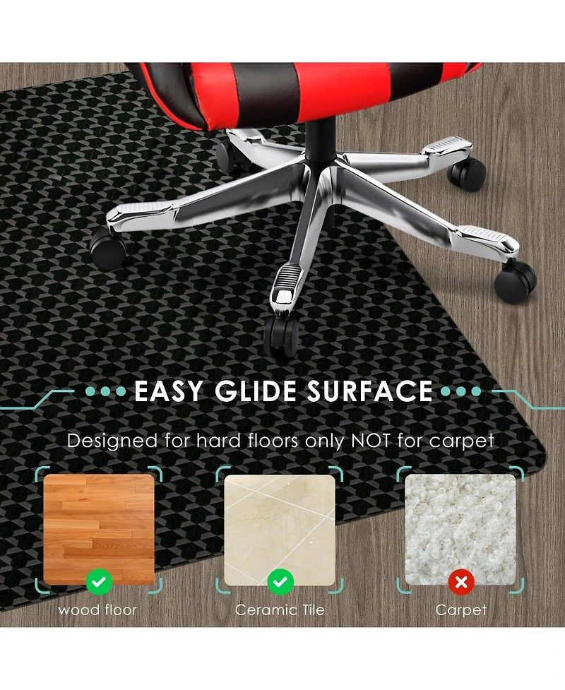 Danrong Anti Slip Waterproof Carpet Chair Mat Heavy Duty Easy Glide Floor Protector For Home Office Gaming