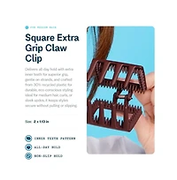 Gimme Beauty Square Extra Grip Claw Clip Double Teeth Accessory Set Perfect for Medium Hair 2 Pack
