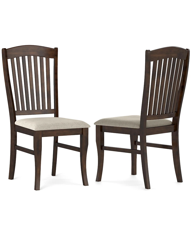 Gymax Dining Chairs Set of 2 With Faux Leather Upholstered Seat Rubber Wood Frame