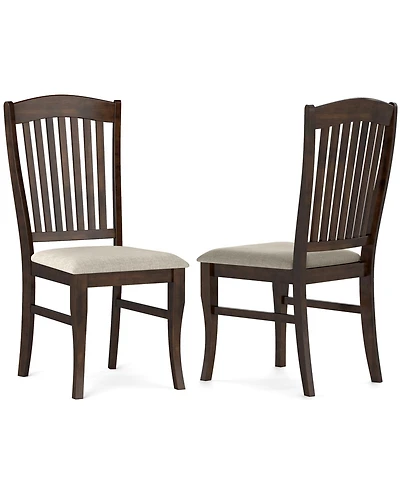 Gymax Dining Chairs Set of 2 With Faux Leather Upholstered Seat Rubber Wood Frame