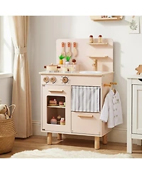 Gymax Toddler Wooden 10-Piece Kitchen Playset, Ages 3+