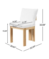 Flynama Set of 2 Boucle Dining Chairs with Rubber Wood Frame, Indoor Kitchen and Dining Room Chairs