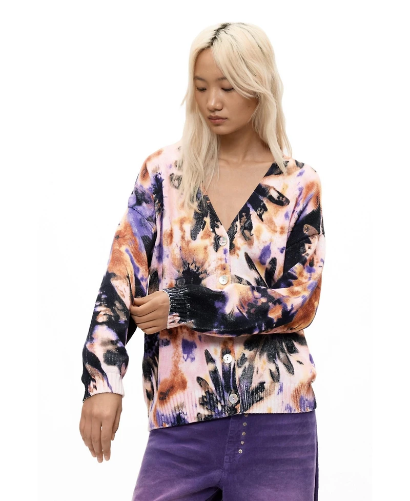 Desigual Women's Floral-Print V-Neck Cardigan