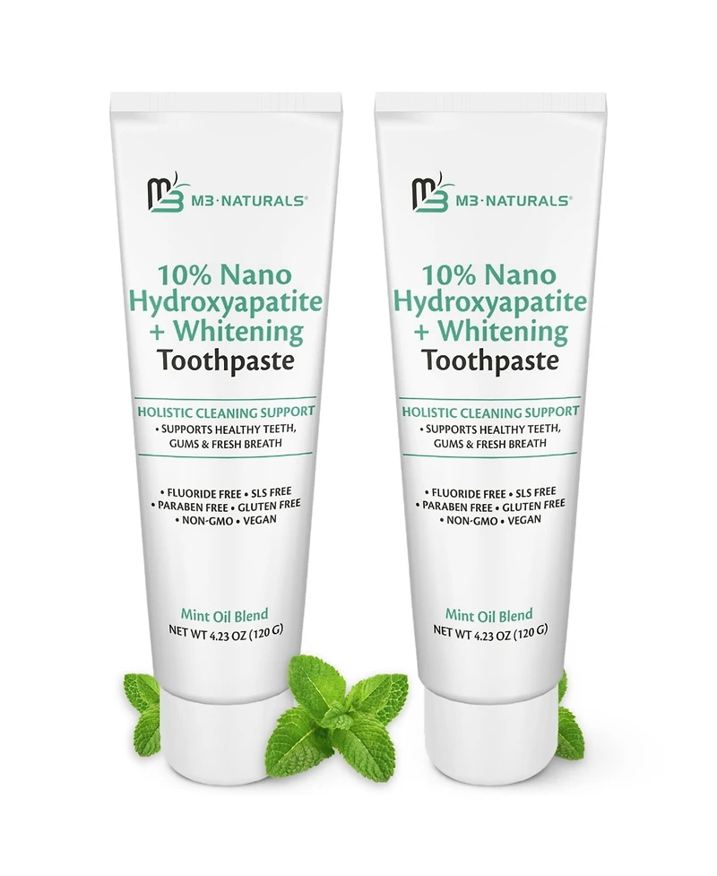 M3 Nano Hydroxyapatite Toothpaste with Calcium, Mint and Spearmint 4.23 Ounce, Pack of 2