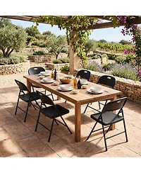 Sugift Set of 6 Foldable Plastic Chairs with Ergonomic Backrest