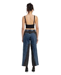 Pcfg Women's Leopard-Print Corset Crop Top