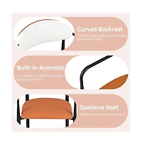 Sugift Modern Dining Chairs Set of 2 with Padded Faux Leather Seat and Curved Back