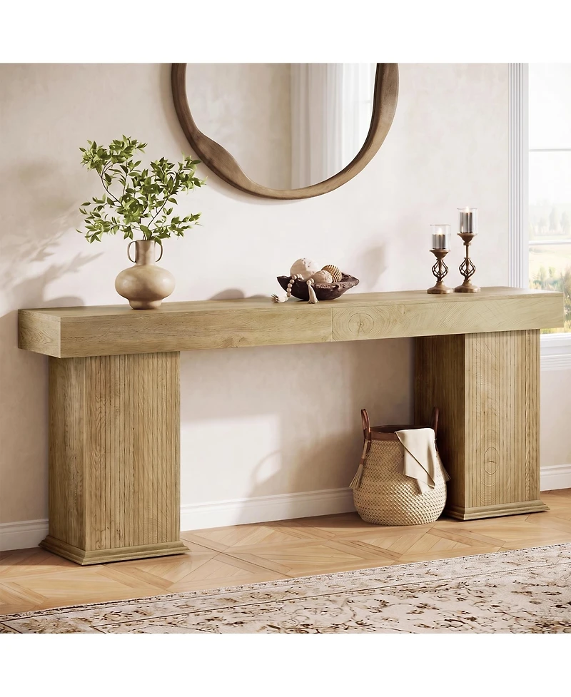Tribesigns 78.74" Light Oak Console Table, Entryway Sofa Table