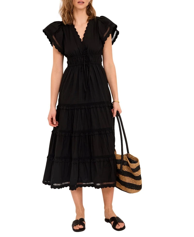 Mint Velvet Women's Cotton Ruffle Maxi Dress