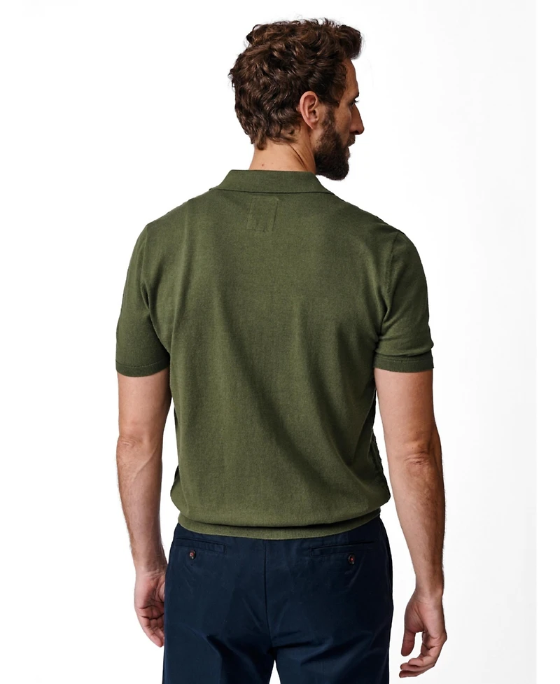 Aubin Men's Manor Textured Button Through Polo