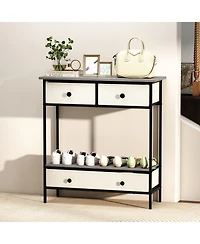 Slickblue Hallway Farmhouse Console Table with Open Storage Shelf