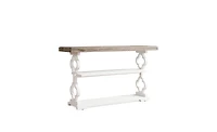 Slickblue Farmhouse Console Table with Storage Shelves for Entryway