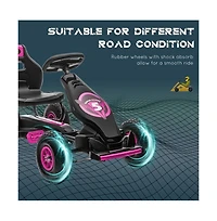 Sevorley Pedal Go-Kart with Adjustable Seat, Handbrake and Pedal Drive, Ages 5-12