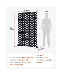 Slickblue 5 Panel Freestanding Privacy Screen for Patio and Outdoor Spaces
