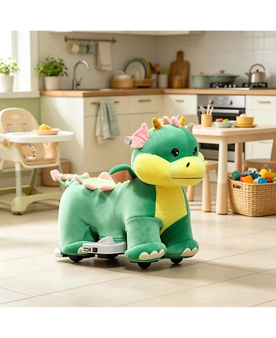Sevorley 6V Electric Dinosaur Ride-On Toy with Forward Drive and Music, Ages 18-36 Months