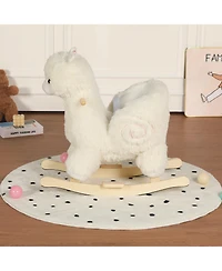Sevorley Plush Alpaca Rocking Ride-On Toy With Sound, Ages 1-3
