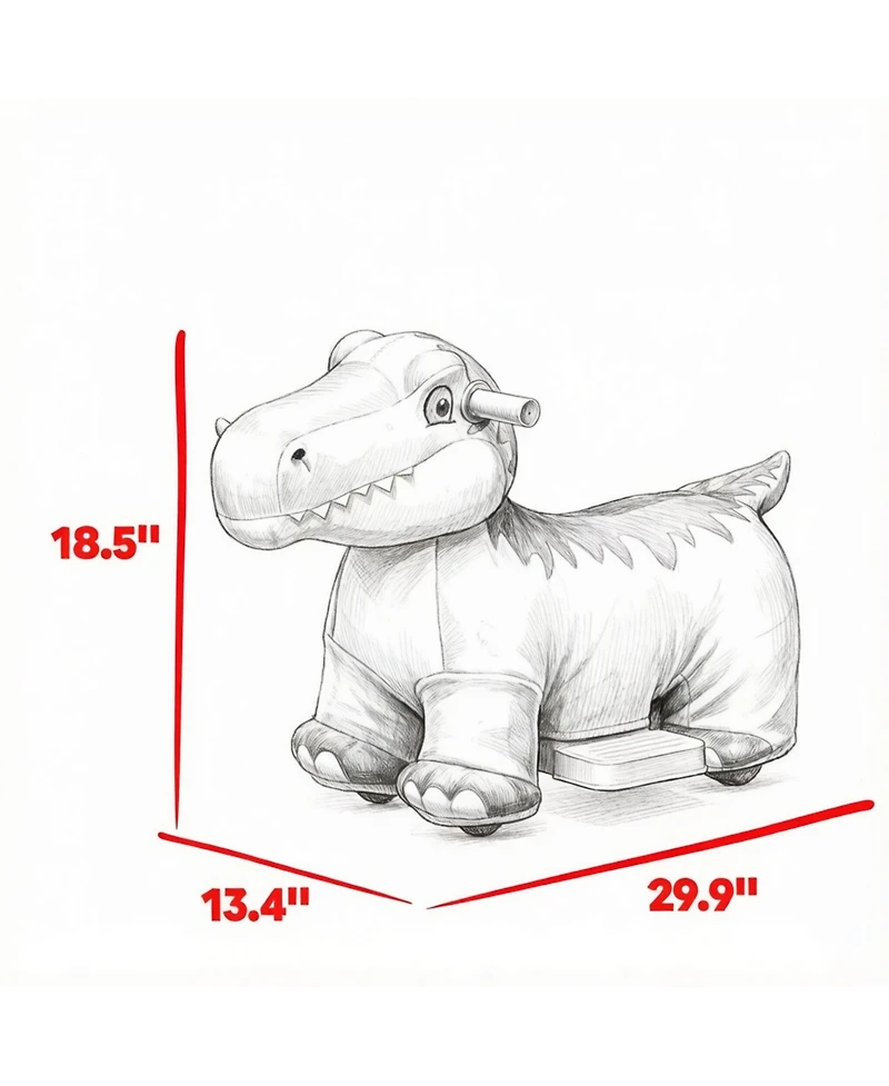 Sevorley 6V Dinosaur Ride-On Toy with Forward Drive, Ages 18-36 Months