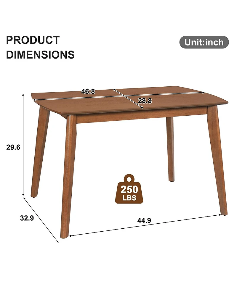Streamdale Furniture Mid Century Modern Solid Wood Dining Table for 4