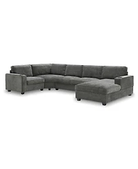 Streamdale Furniture 117.5" 6-Seat U-Shaped Chenille Sectional Sofa with Cup Holders and Chaise