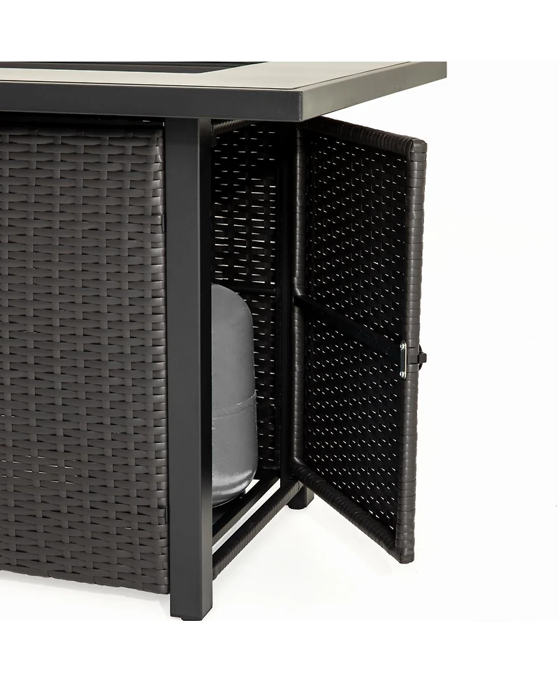 Streamdale Furniturev 44" 50K Btu Propane Fire Pit Table with Glass Guard