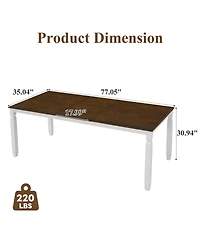 Streamdale Furniture Extendable Modern Farmhouse Dining Table, 59"-77"