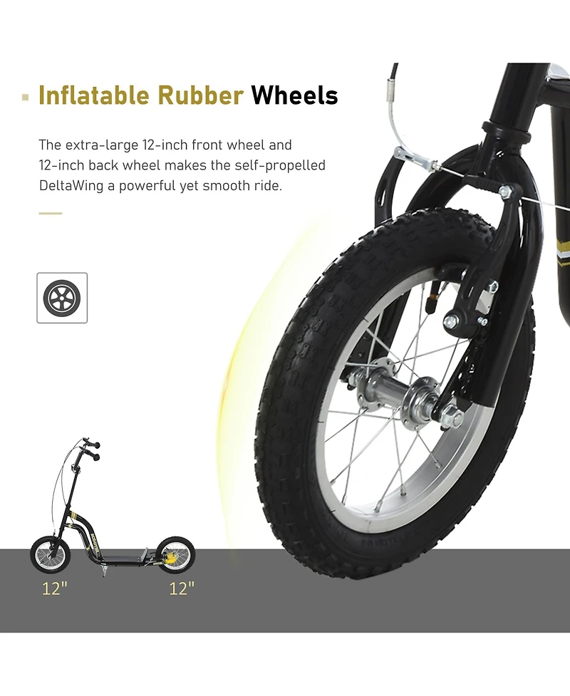 Sevorley Kids Kick Scooter with Adjustable Handlebar, All-Terrain Tires and Non-Slip Deck, Ages 3+