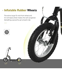 Sevorley Kids Kick Scooter with Adjustable Handlebar, All-Terrain Tires and Non-Slip Deck, Ages 3+
