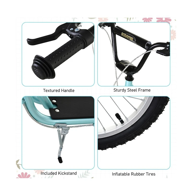 Sevorley Kids Kick Scooter with Adjustable Handlebar, All-Terrain Tires & Non-Slip Deck, Ages 3+
