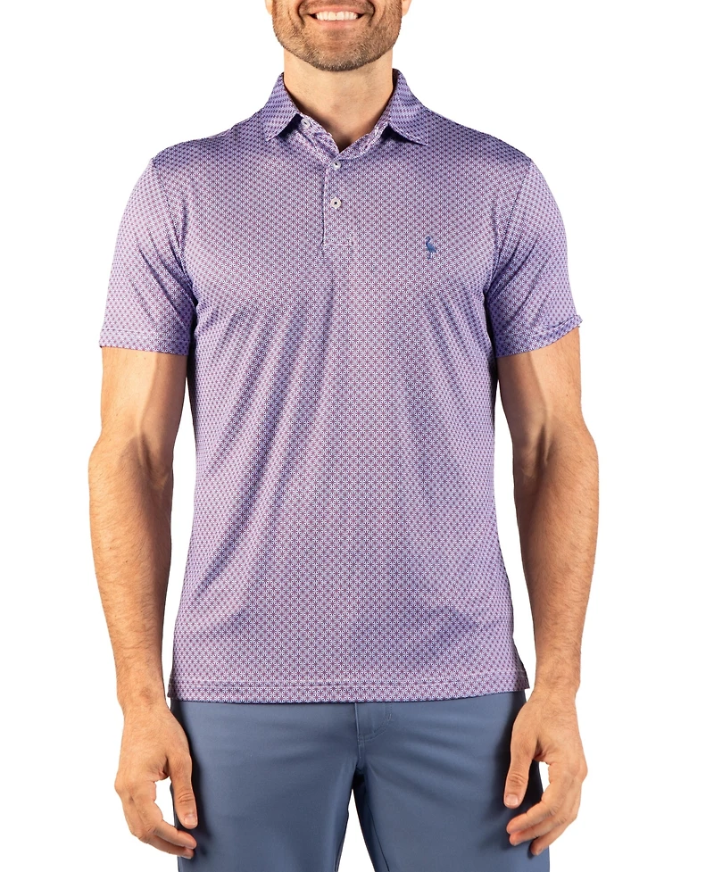 TailorByrd Men's Geo Floral Performance Polo Shirts