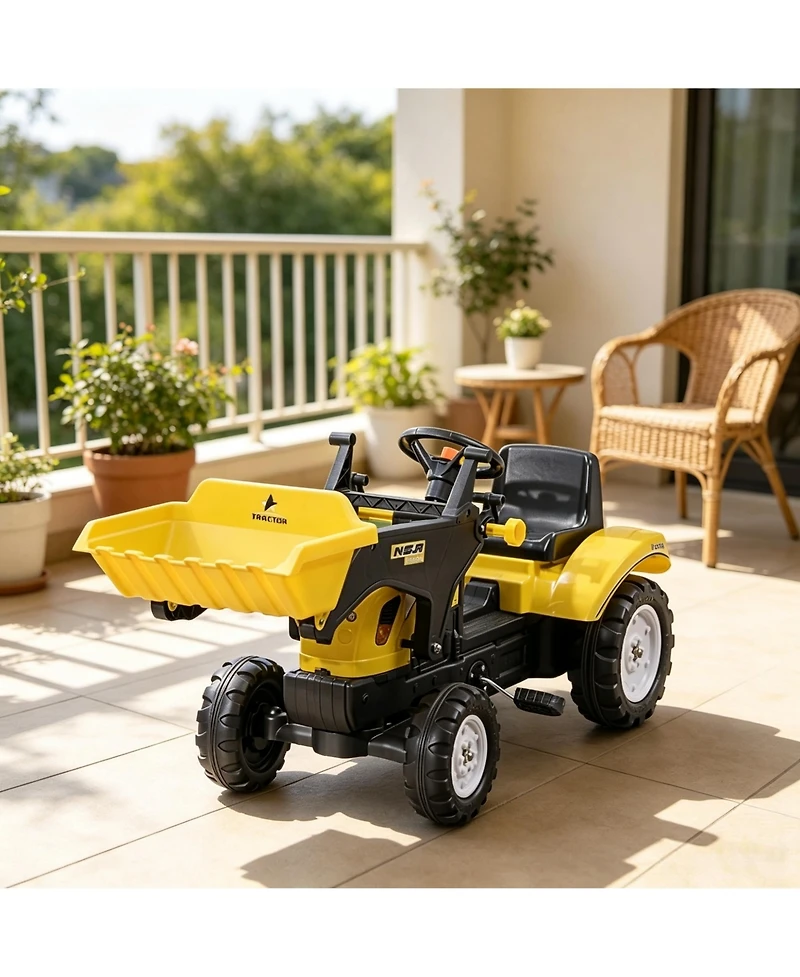 Sevorley Pedal-Powered Ride-On Excavator with Working Loader Bucket, Ages 3+