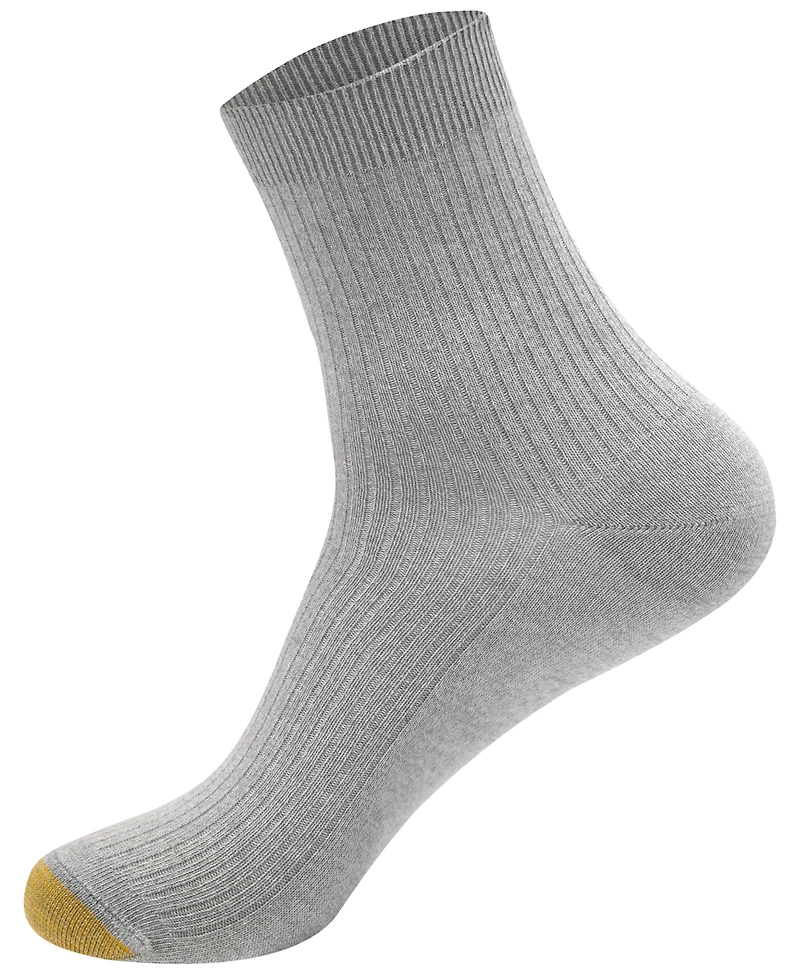 Gold Toe Women's Ribbed Mid-Calf Crew Socks, 6-Pack