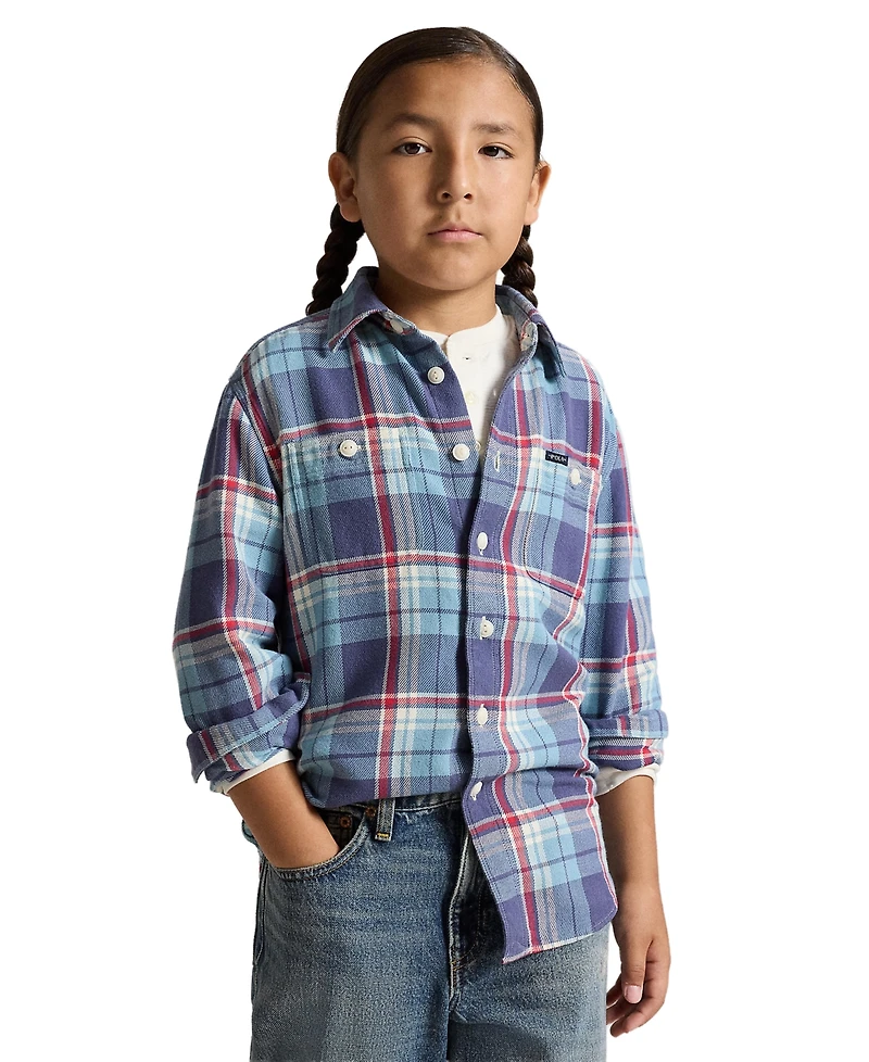Polo Ralph Lauren Boys' 8-20 Plaid Cotton Flannel Work Shirt