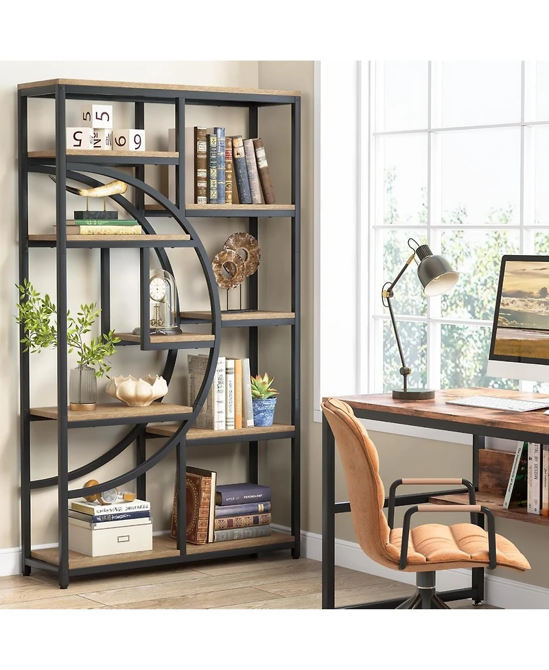 Tribesigns 5-Tier Industrial Bookshelf with 9 Shelves