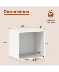 Sugift Stackable Cube Storage Organizer Open Bookshelf Wooden Display Shelving Unit