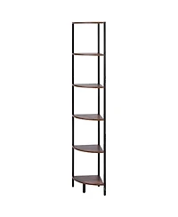 Slickblue Tall Corner Bookshelf with Led Lighting, 6 Tier Storage Display Shelf for Living Room and Office