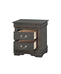 Flynama Solid Pine 2-Drawer Nightstand, Metal Hardware