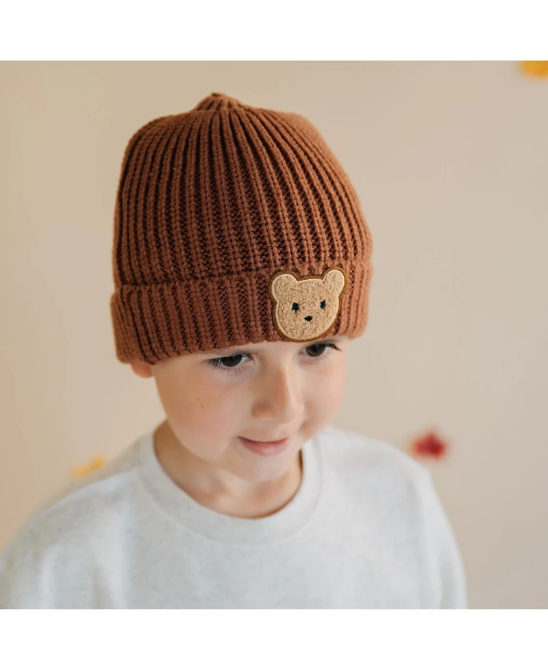 Sweet Wink Boys Teddy Bear Patch Beanie
