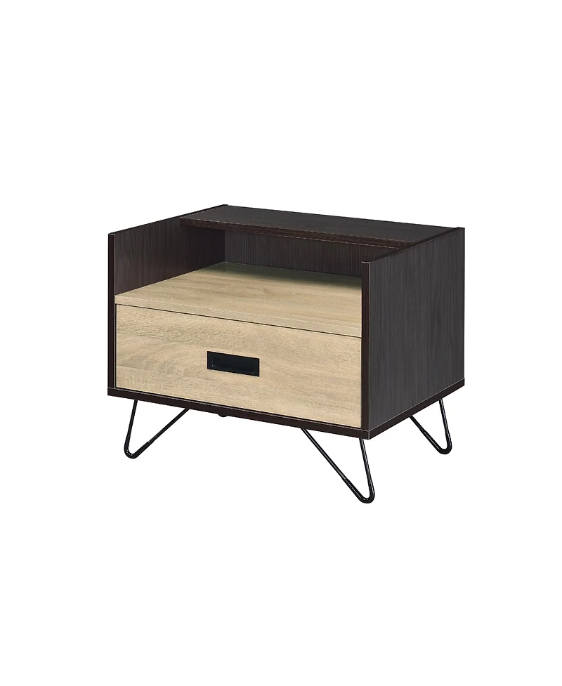 Flynama 1-Drawer Nightstand with Hairpin Legs
