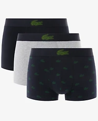 Lacoste Men's 3-Pack Regular Fit Stretch Mini Croc Trunks
