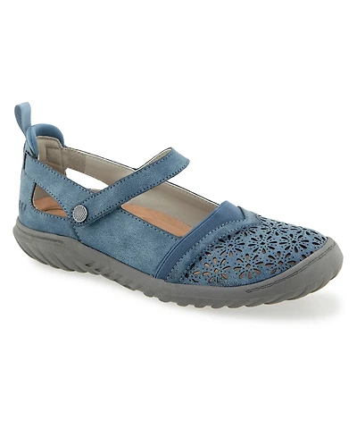 Jbu Women's Rya-Wide Mary Jane Round Toe Flats