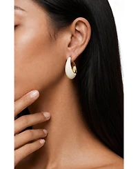 Retro Chic White Drop Hoop Earrings