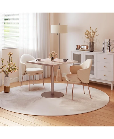 Flynama 31.5" Square Modern Tulip Dining Table with Faux Marble Sintered Stone Top